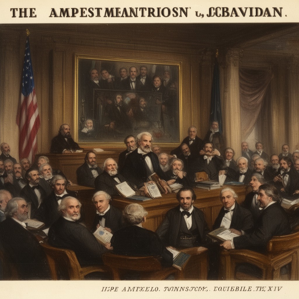 AI-generated illustration of impeachment of Andrew Johnson