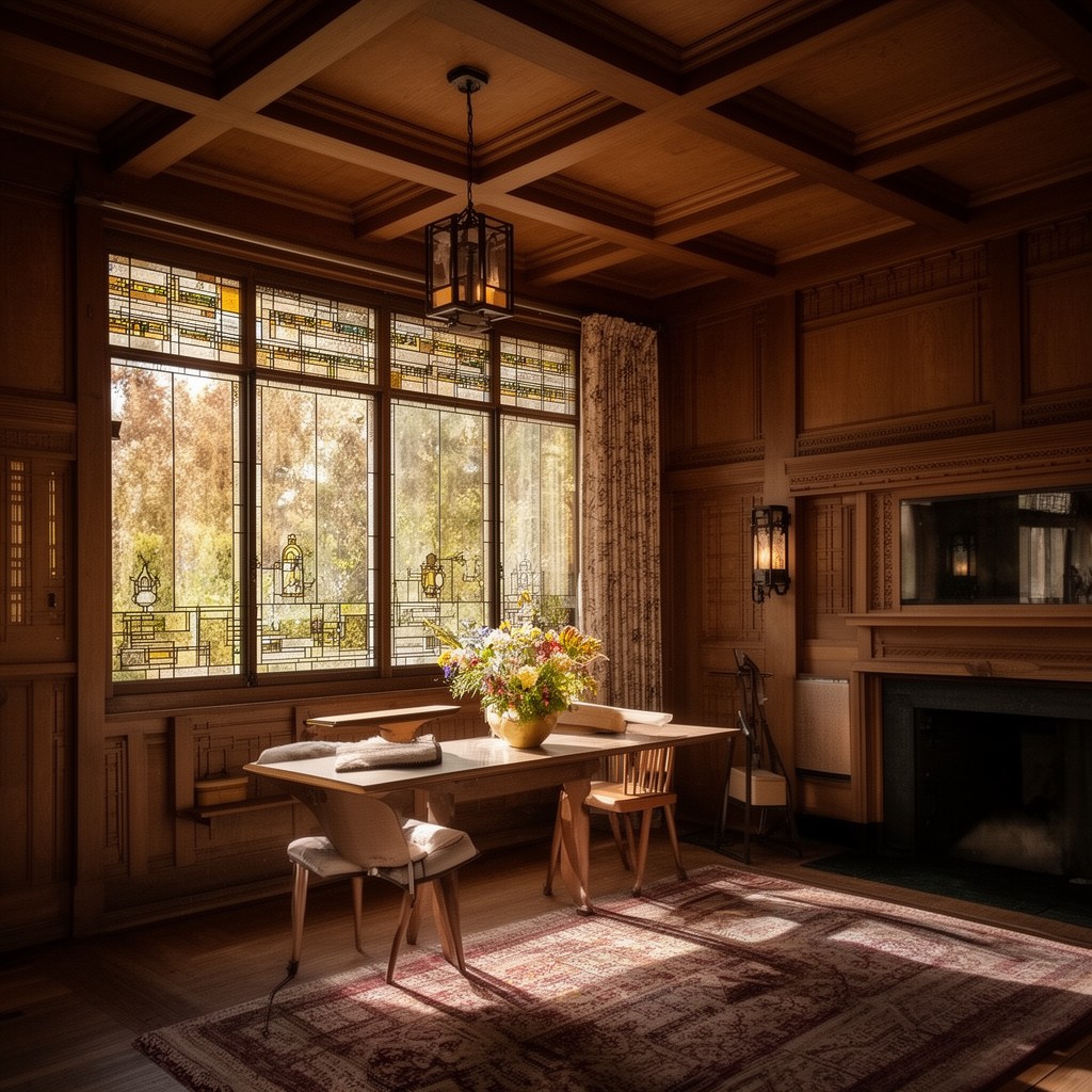 AI-generated illustration of Dana–Thomas House