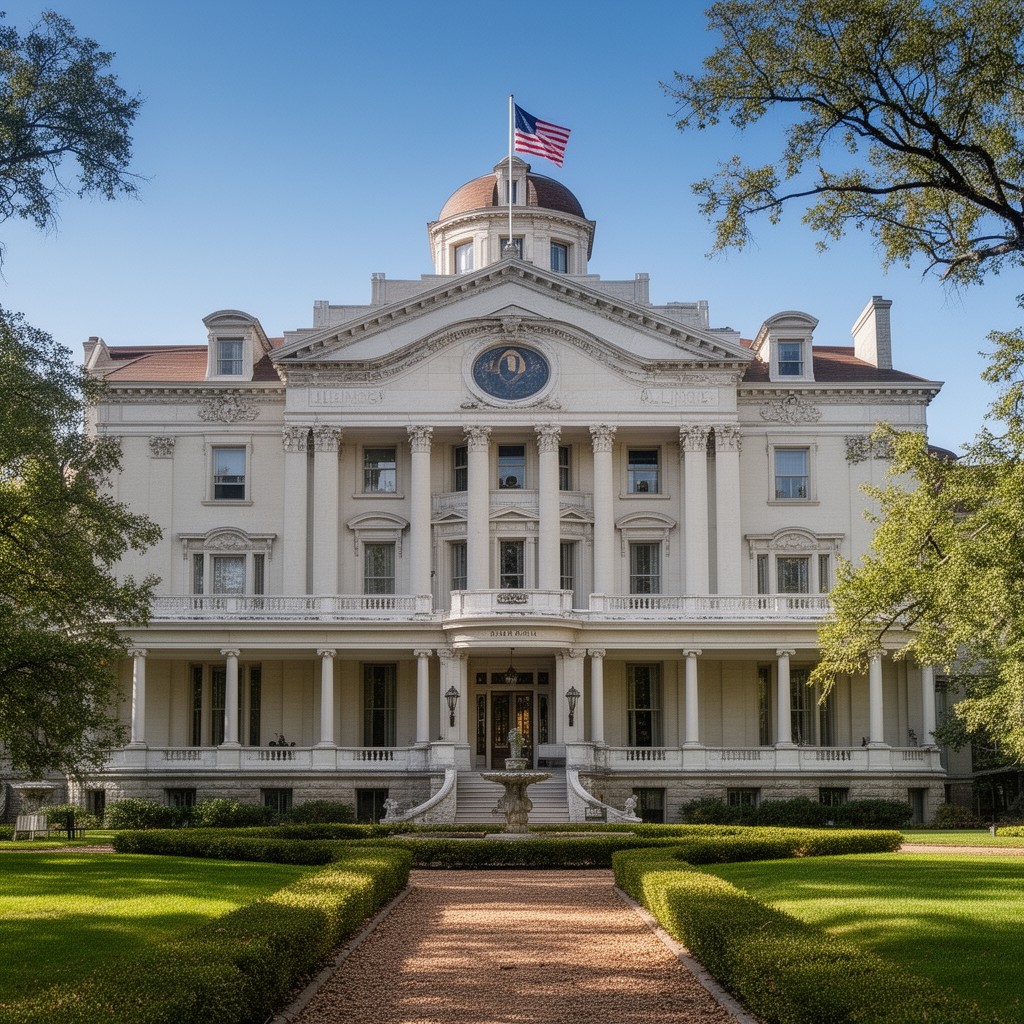 AI-generated illustration of Illinois Governor’s Mansion