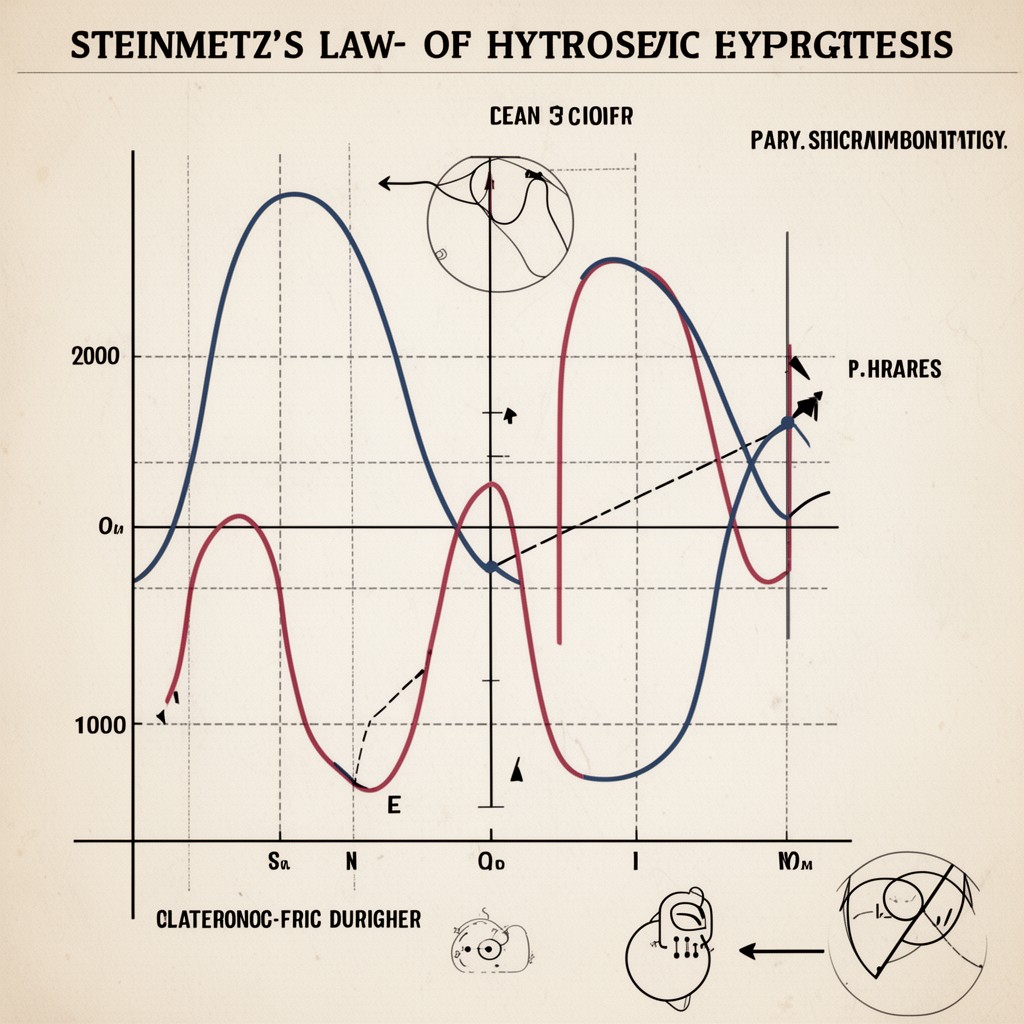 AI-generated illustration of Steinmetz’s law of hysteresis