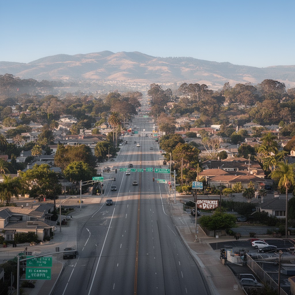 AI-generated illustration of El Camino Real