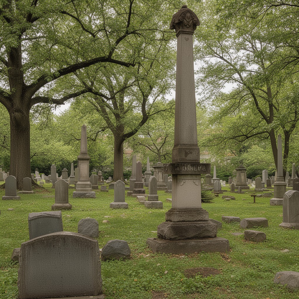 AI-generated illustration of Forest Home Cemetery, Forest Park, Illinois