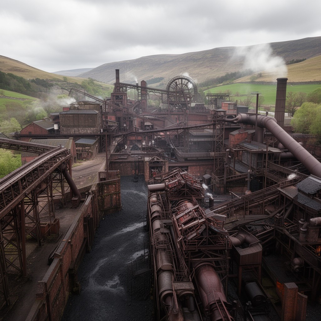 AI-generated illustration of Blaenavon Industrial Landscape