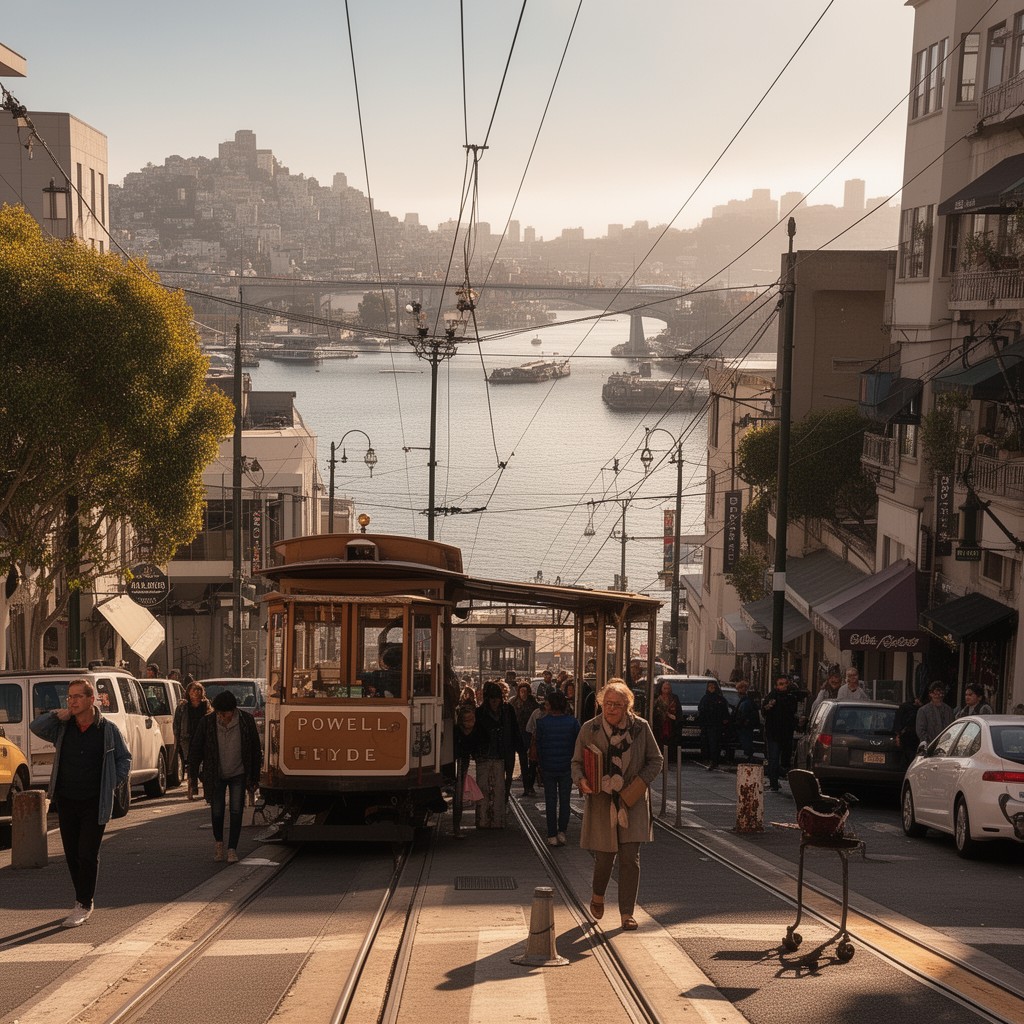 AI-generated illustration of Powell–Hyde line