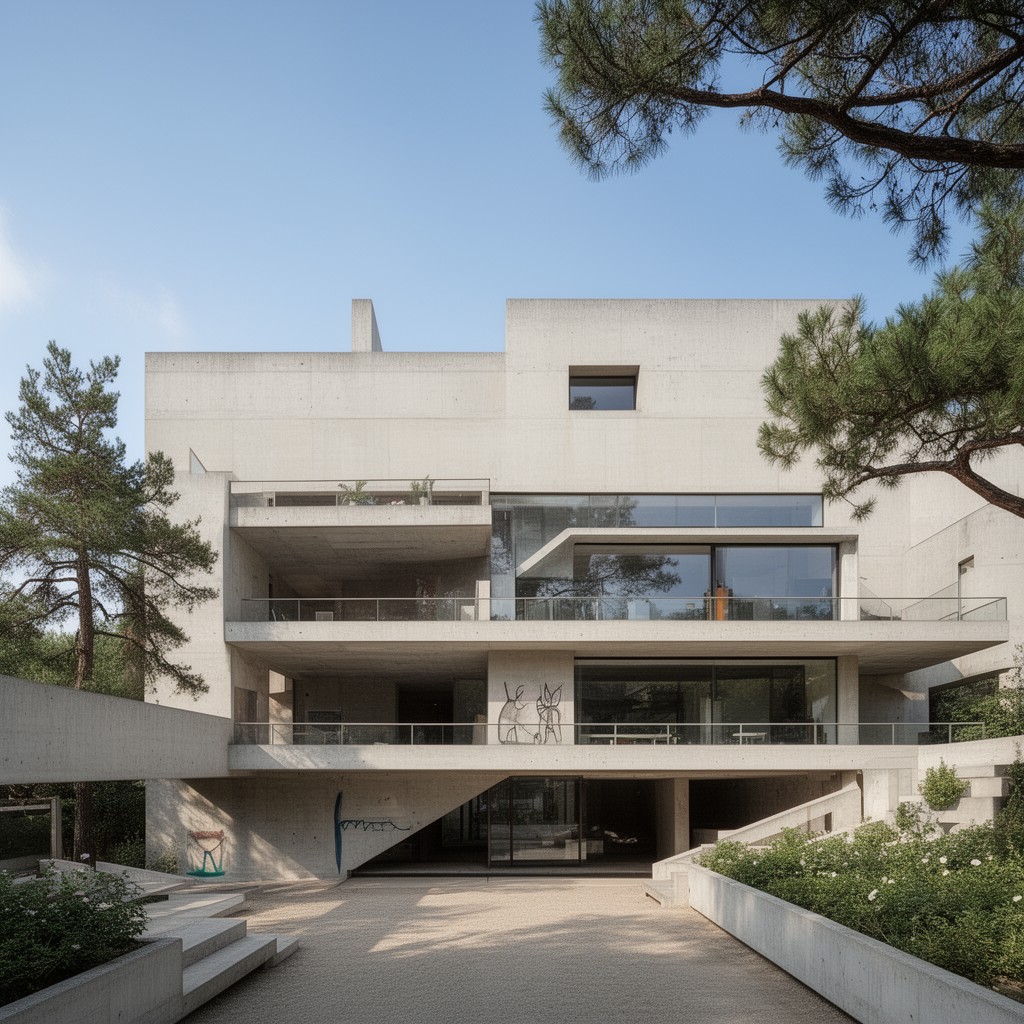 AI-generated illustration of Fondation Le Corbusier