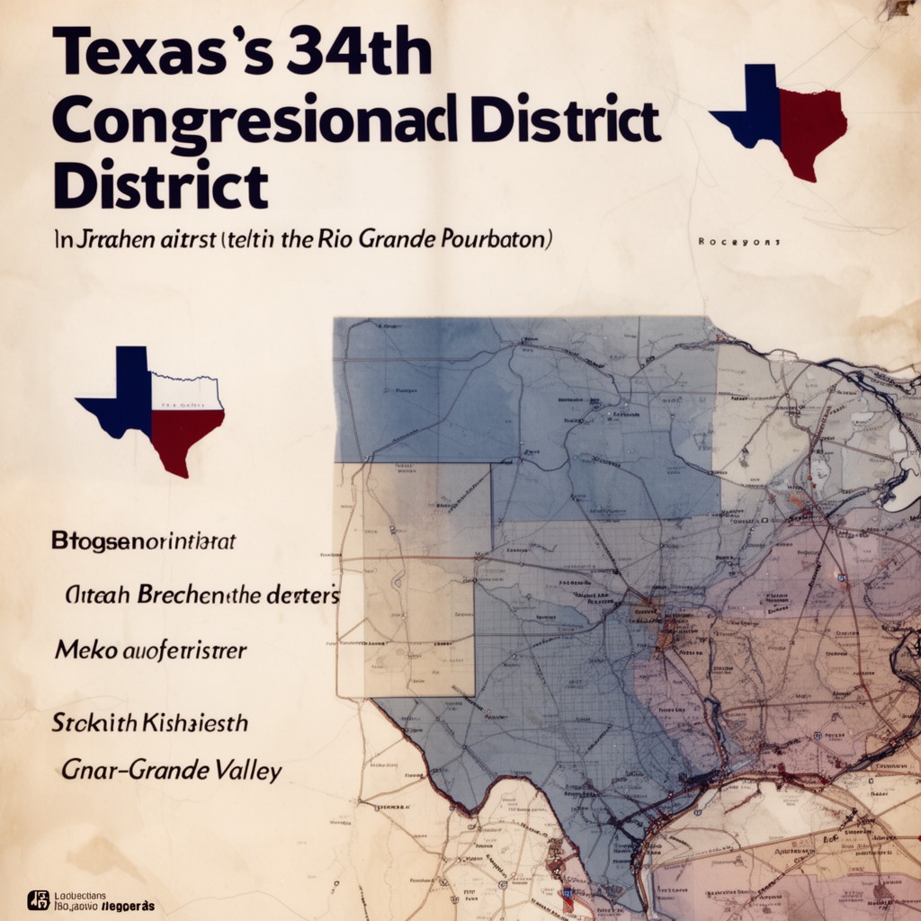 AI-generated illustration of Texas's 34th congressional district