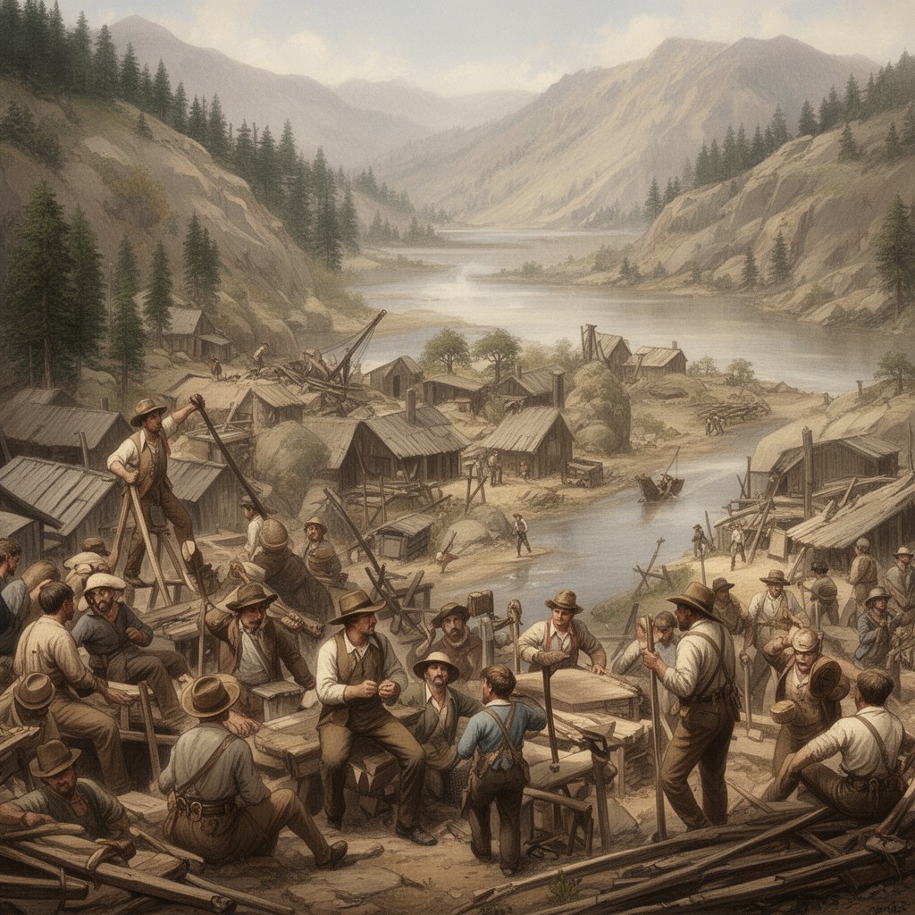 AI-generated illustration of forty-niners