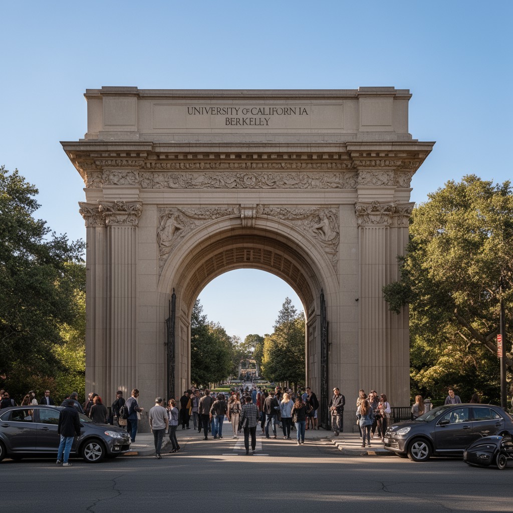 AI-generated illustration of Sather Gate