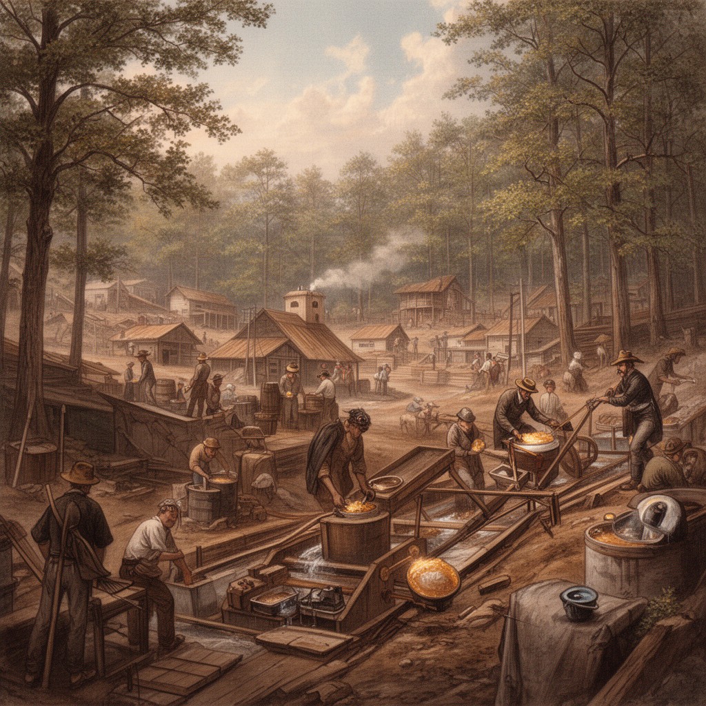 AI-generated illustration of Georgia Gold Rush