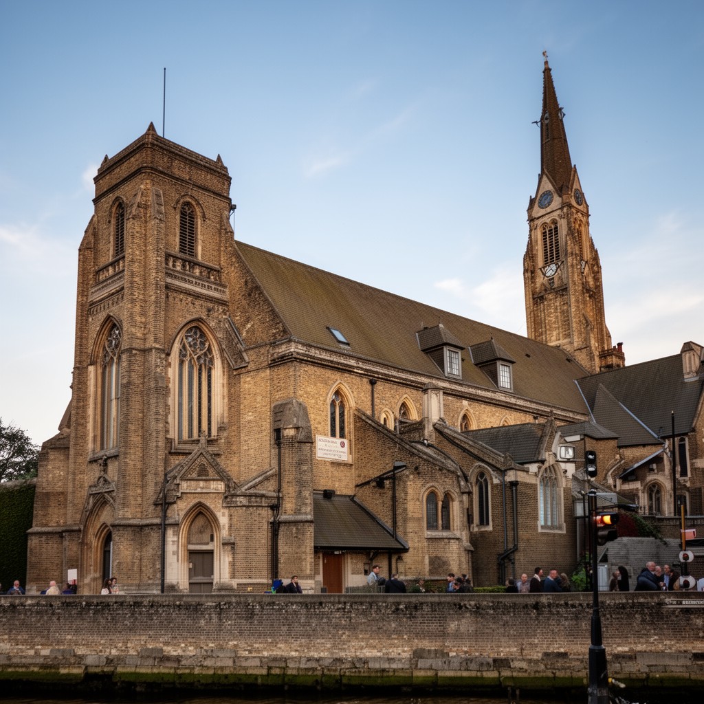 AI-generated illustration of St Mary’s Church, Battersea, London