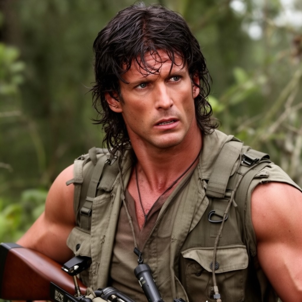 AI-generated illustration of John Rambo