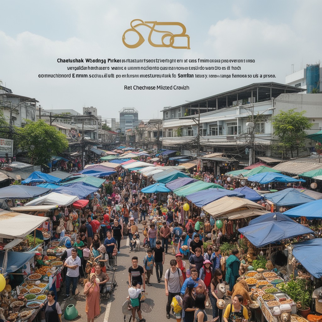 AI-generated illustration of Chatuchak Weekend Market
