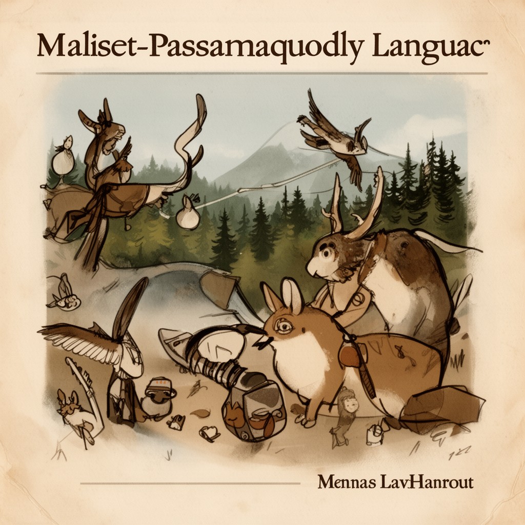 AI-generated illustration of Maliseet-Passamaquoddy language