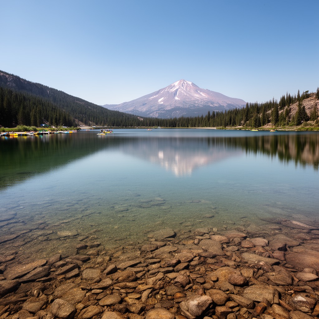 AI-generated illustration of Manzanita Lake