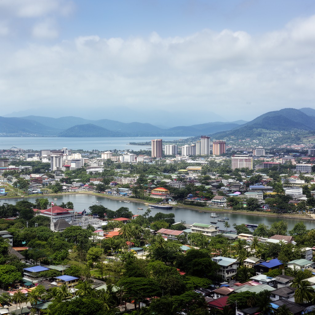 AI-generated illustration of Kota Kinabalu