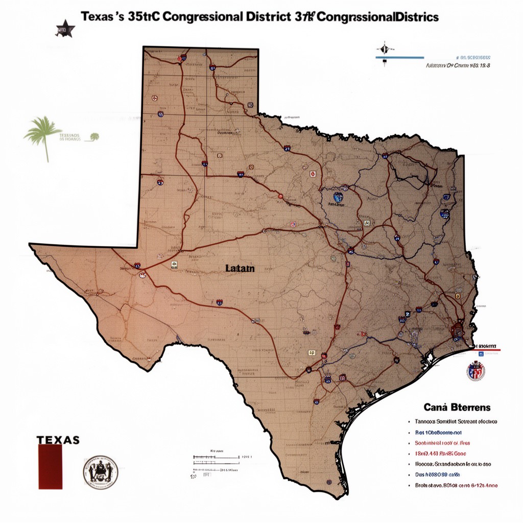 AI-generated illustration of Texas's 35th congressional district