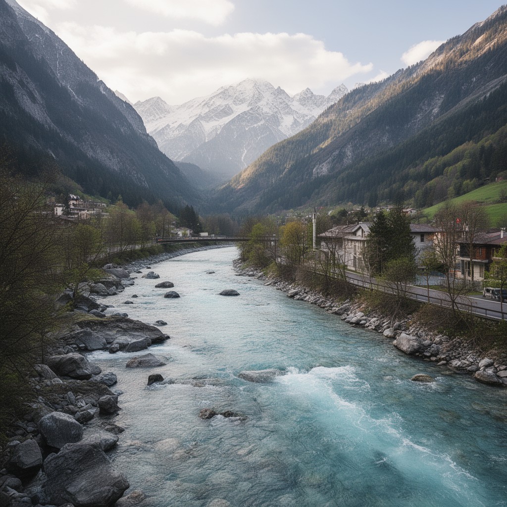AI-generated illustration of Arve River