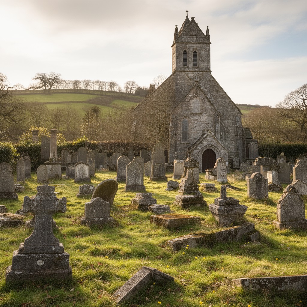 AI-generated illustration of Elegy Written in a Country Churchyard