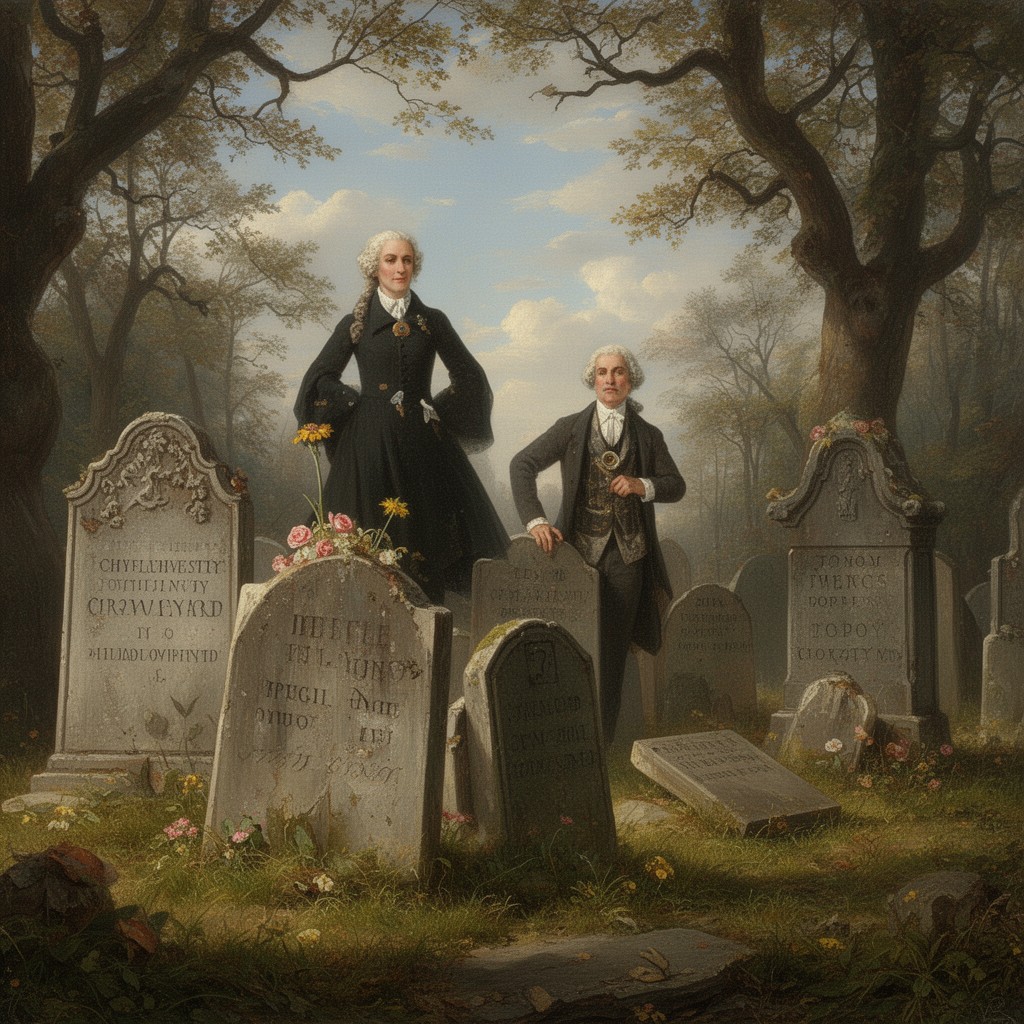 AI-generated illustration of Graveyard poets