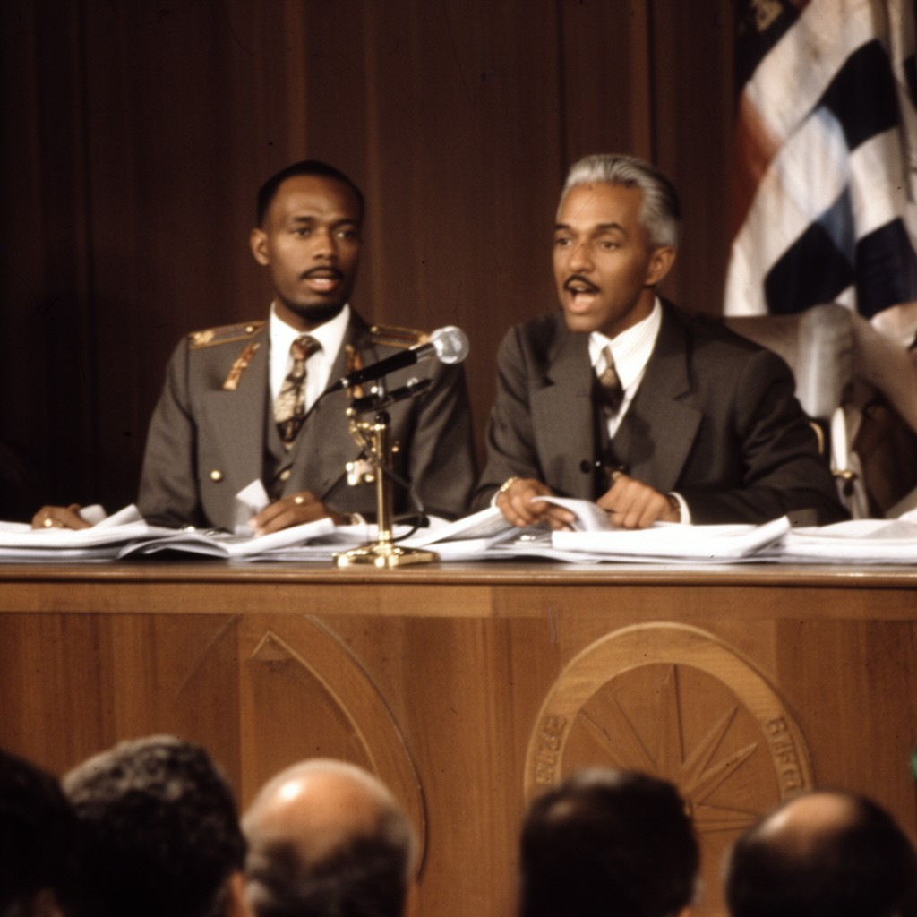 AI-generated illustration of Haile Selassie speech to League of Nations