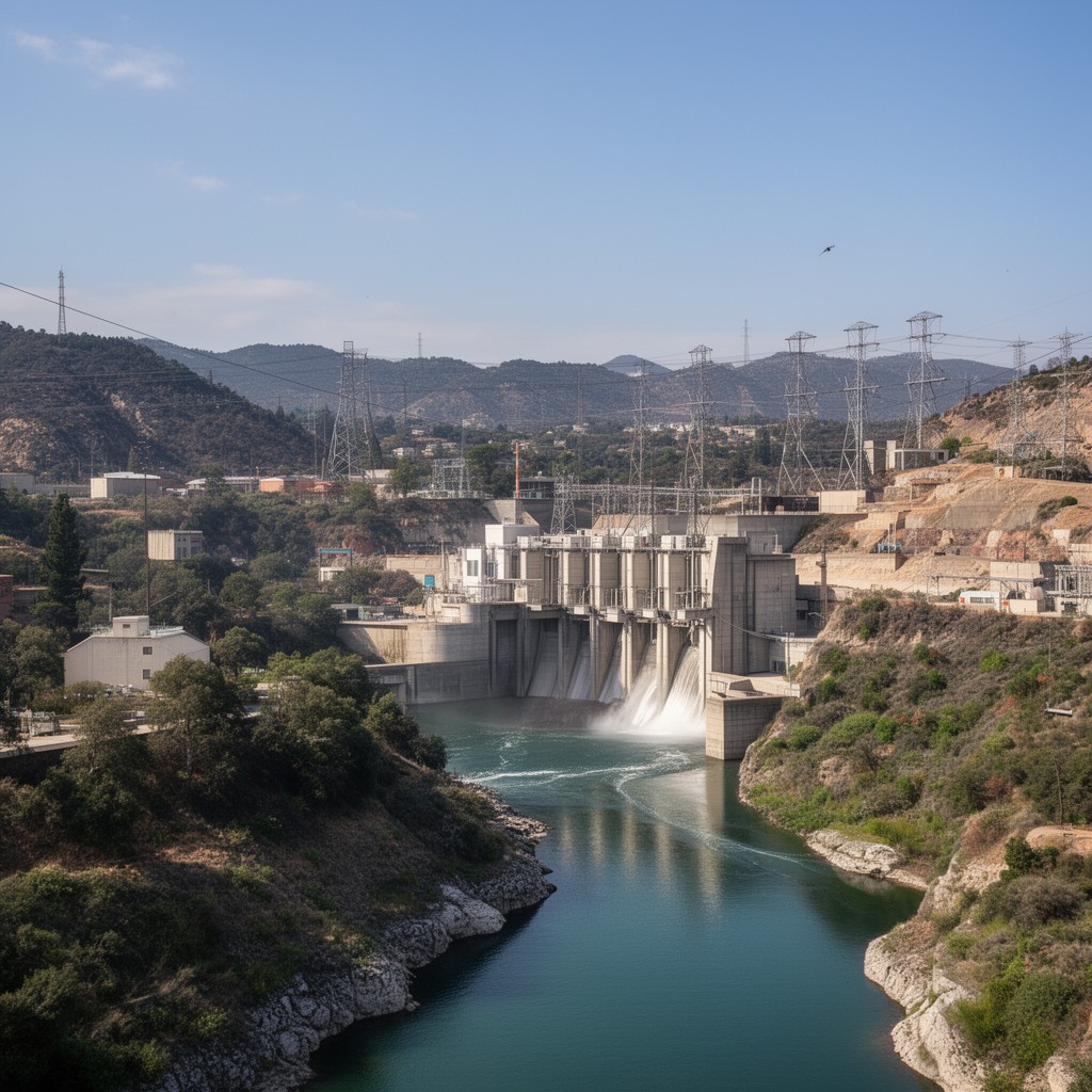 AI-generated illustration of Devil Canyon Powerplant