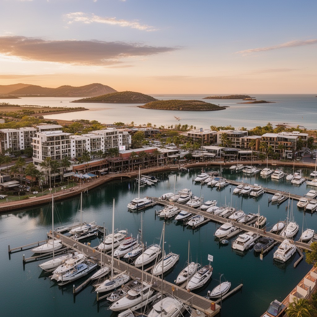 AI-generated illustration of Cullen Bay Marina