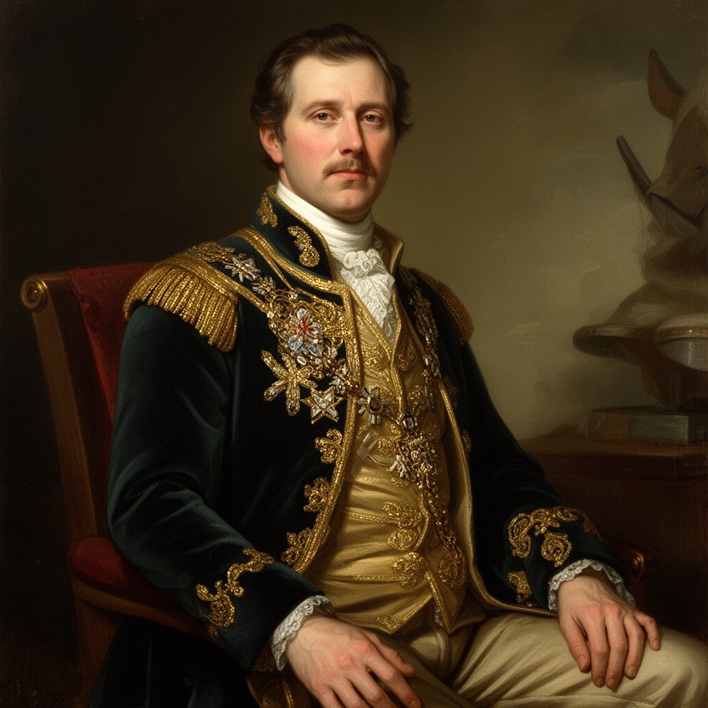 AI-generated illustration of Sovereign Prince of the United Netherlands