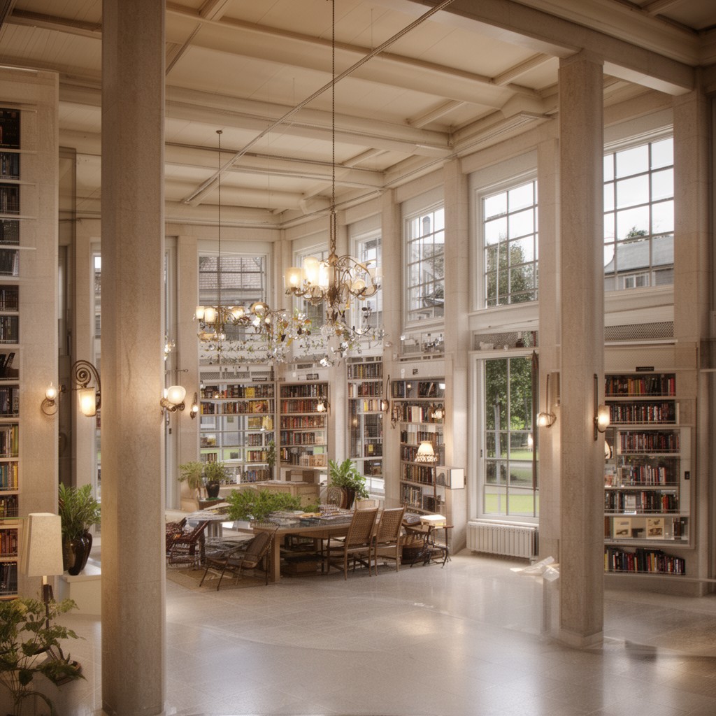AI-generated illustration of Gould Library