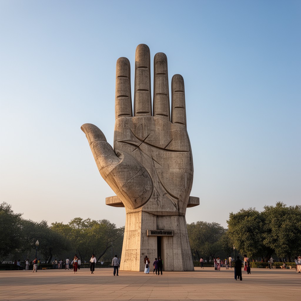 AI-generated illustration of Open Hand Monument