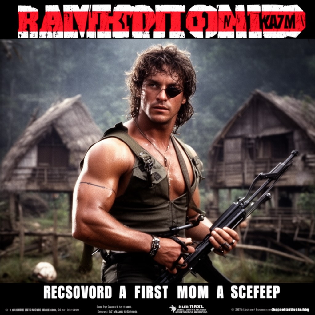 AI-generated illustration of Rambo: First Blood Part II