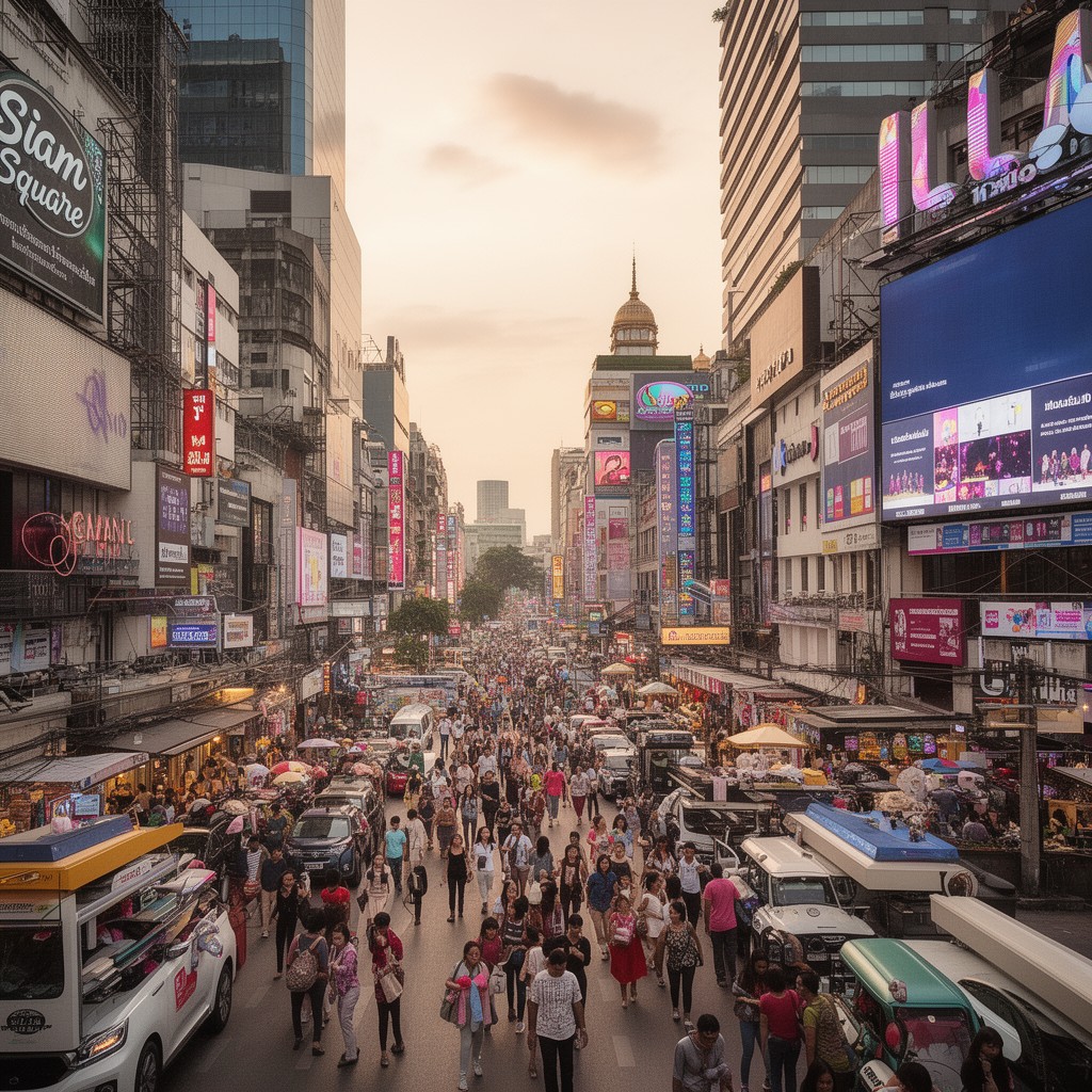 AI-generated illustration of Siam Square