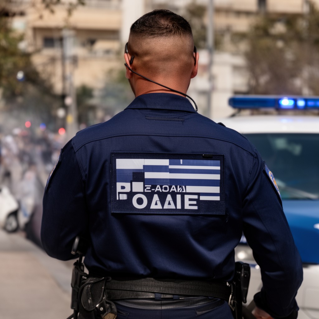 AI-generated illustration of Greek police