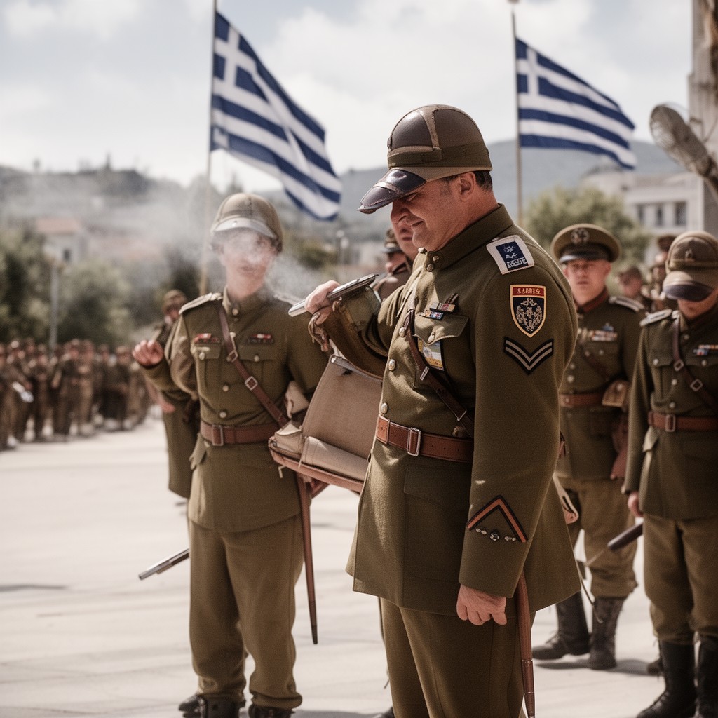 AI-generated illustration of Greek gendarmerie