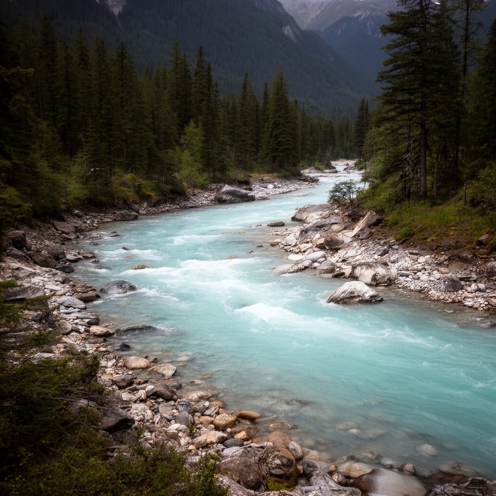 AI-generated illustration of Baker River