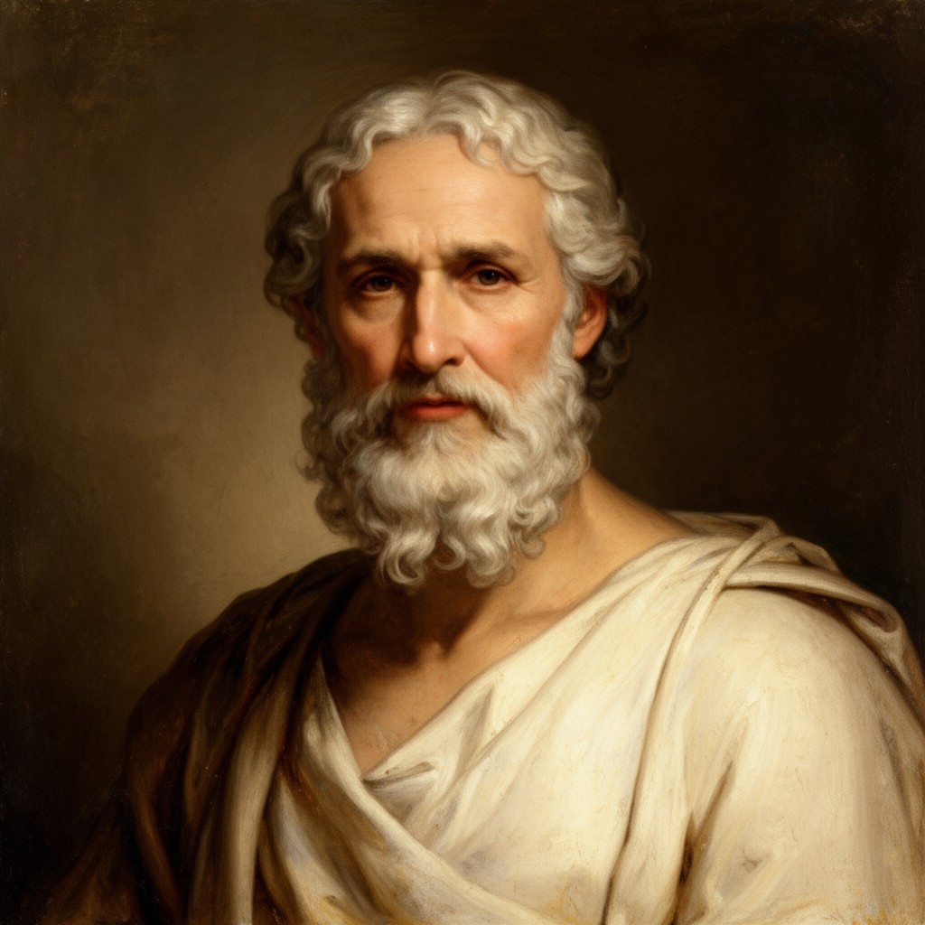 AI-generated illustration of Epicurus