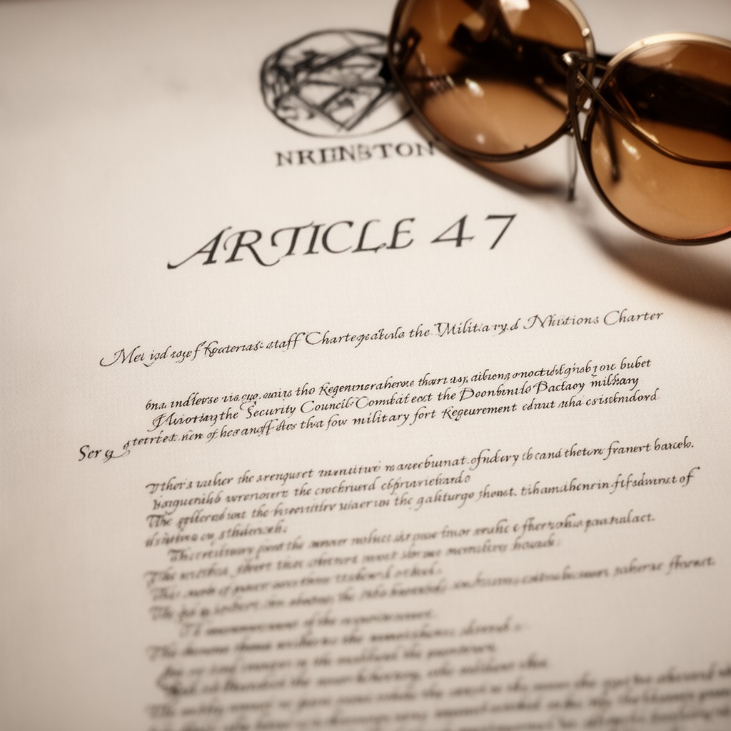 AI-generated illustration of Article 47 of the United Nations Charter