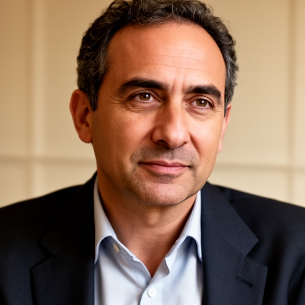 AI-generated illustration of Armando Iannucci