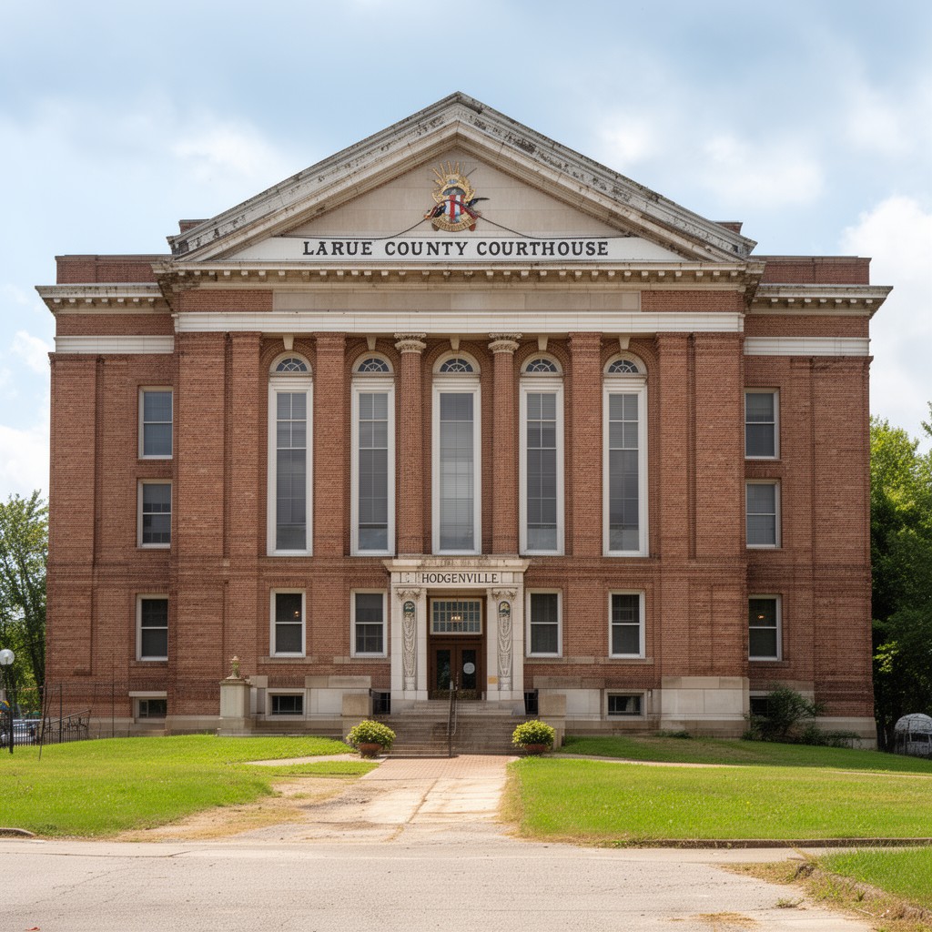 AI-generated illustration of LaRue County Courthouse located in Hodgenville