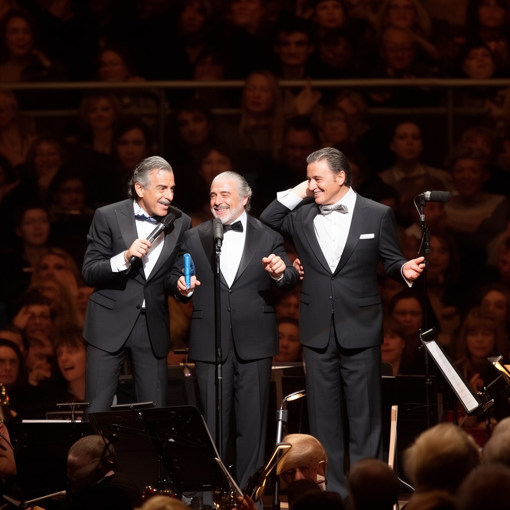 AI-generated illustration of The Three Tenors