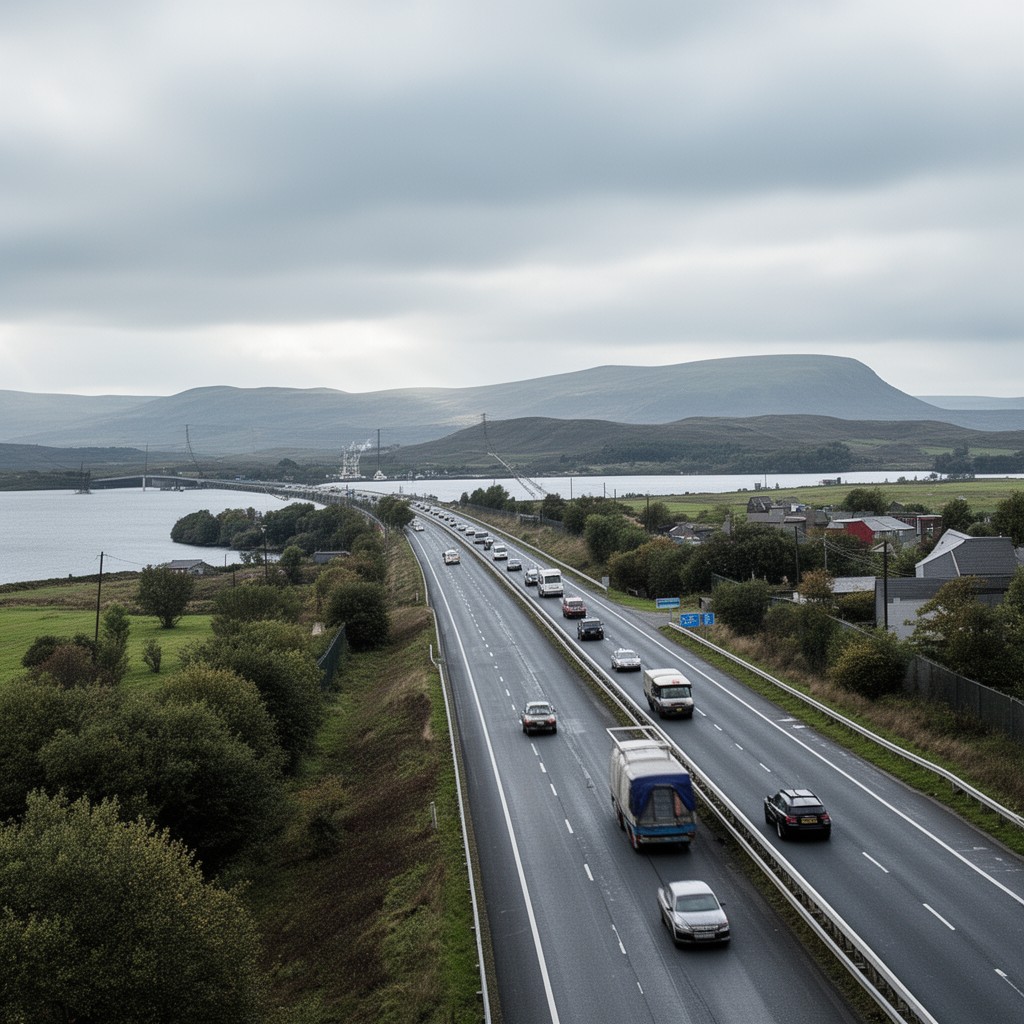 AI-generated illustration of M876 motorway