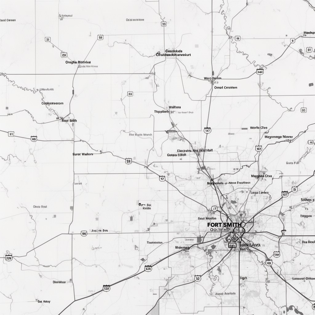 AI-generated illustration of Fort Smith metropolitan area (Oklahoma portion)