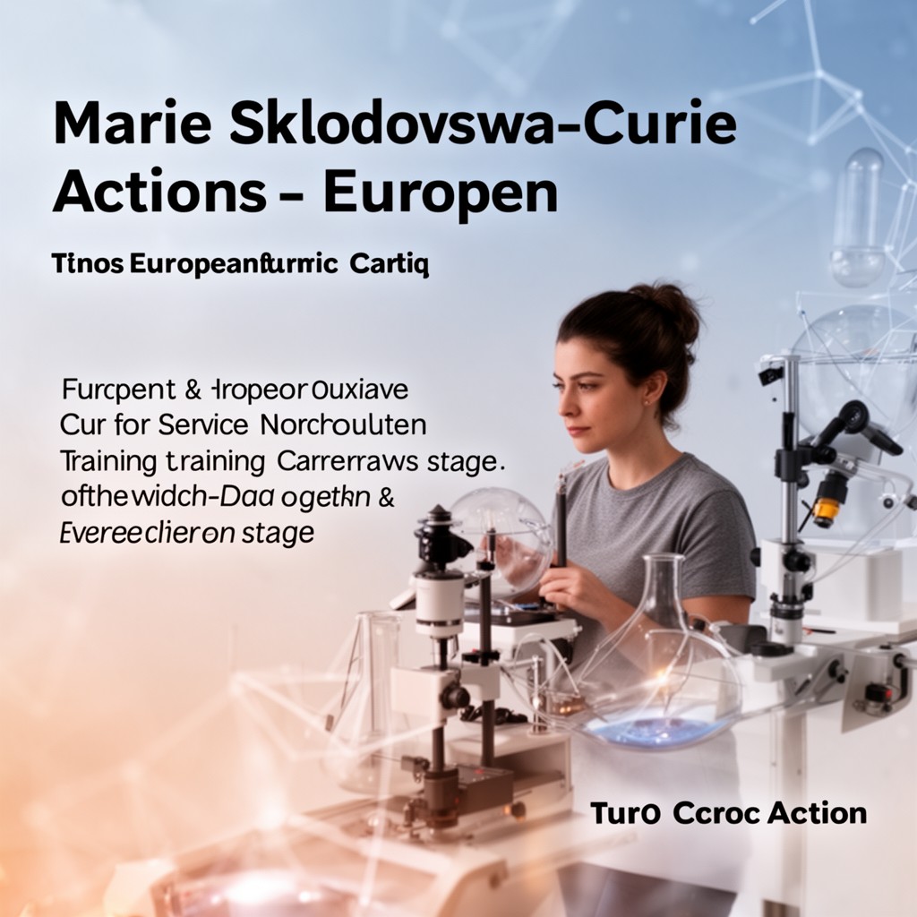 AI-generated illustration of Marie Skłodowska‑Curie Actions