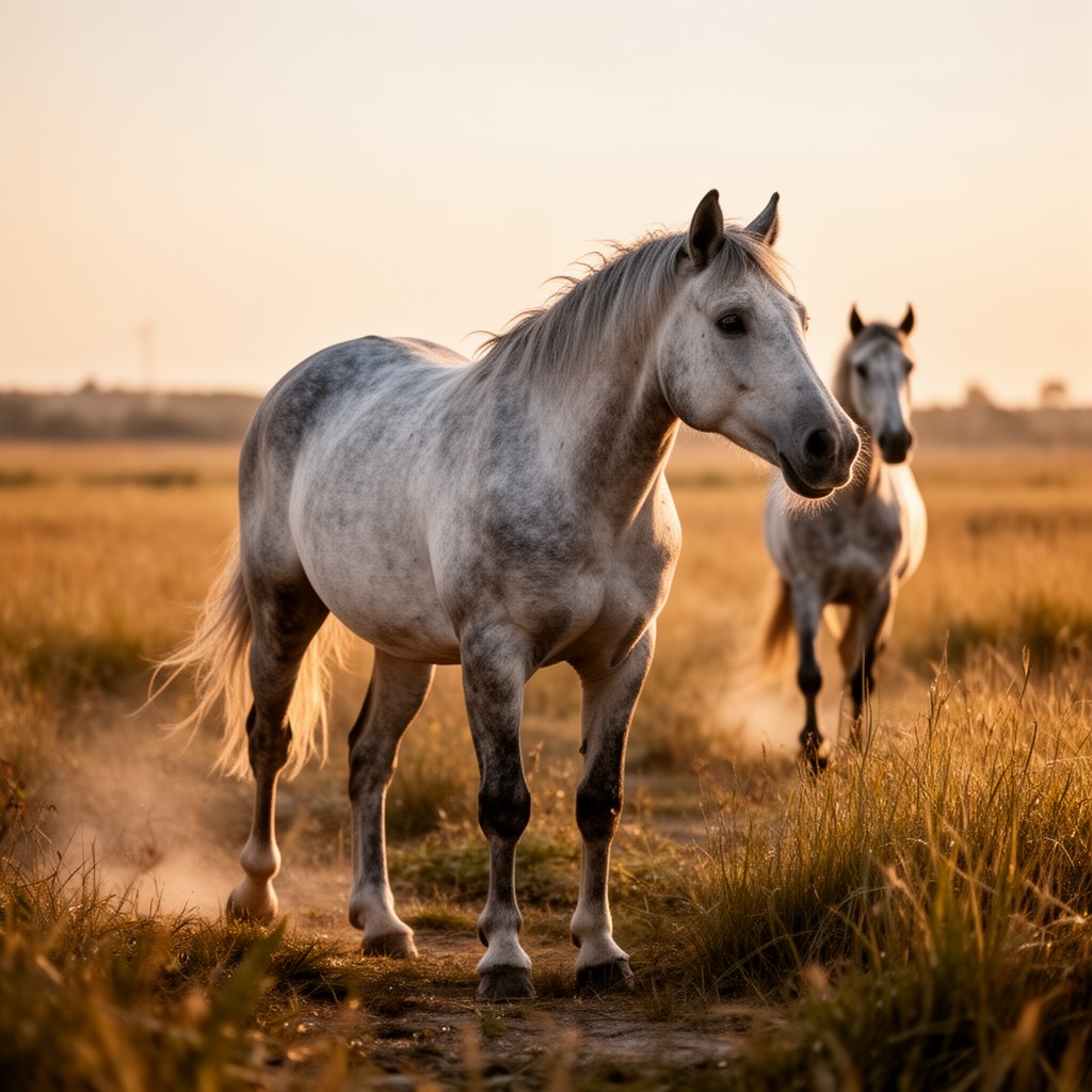AI-generated illustration of Camargue horse