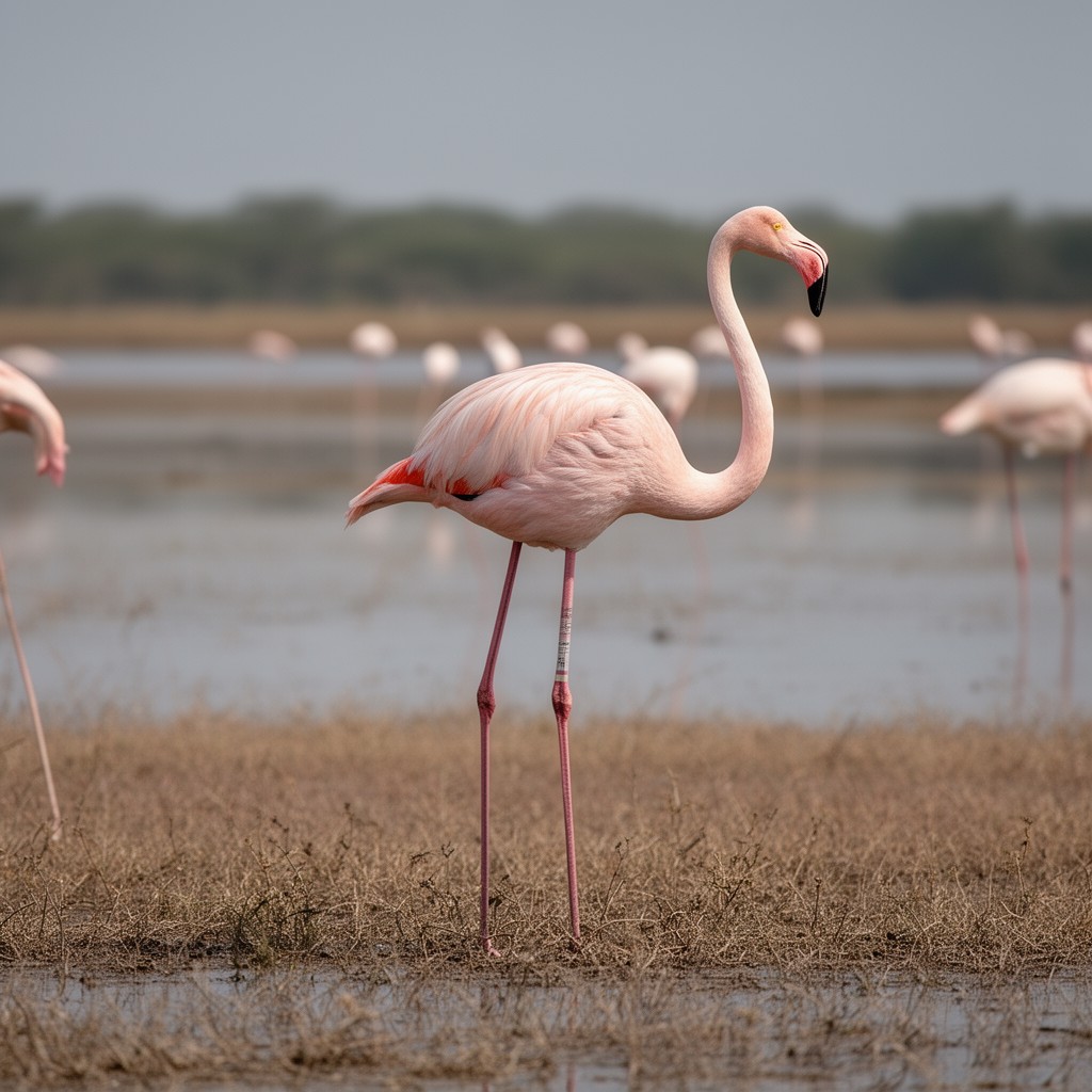 AI-generated illustration of greater flamingo