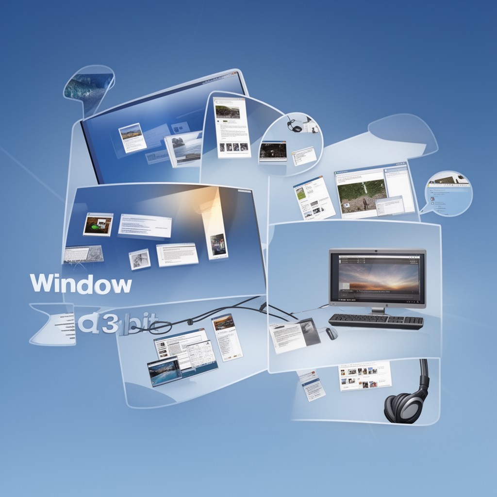 AI-generated illustration of Windows 32-bit