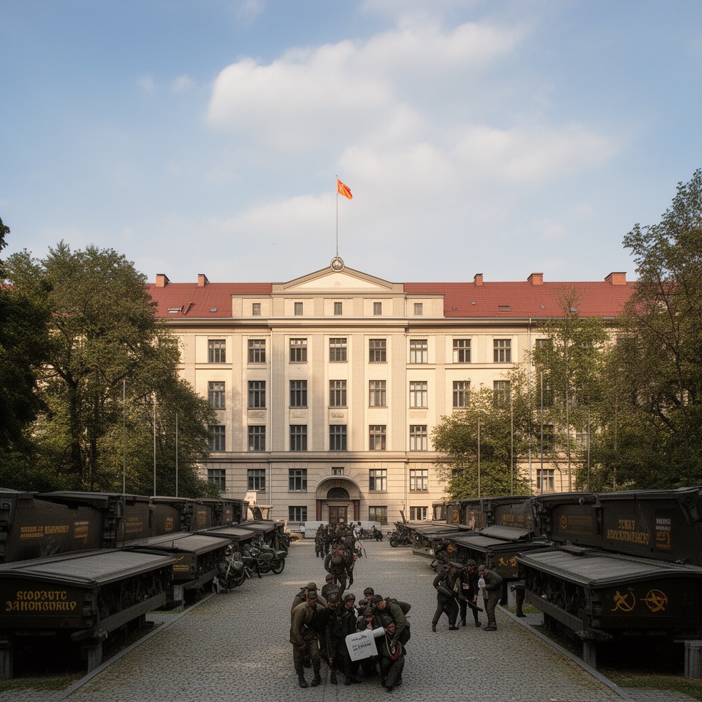AI-generated illustration of Soviet Military Headquarters in Karlshorst
