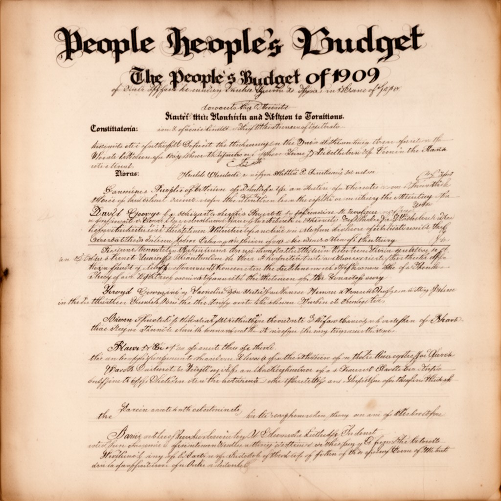 AI-generated illustration of People's Budget of 1909