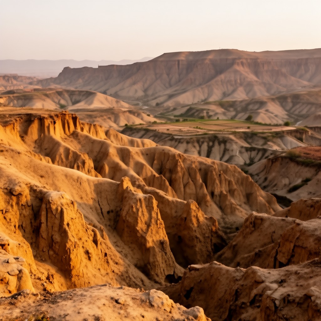 AI-generated illustration of Loess Plateau (eastern part)