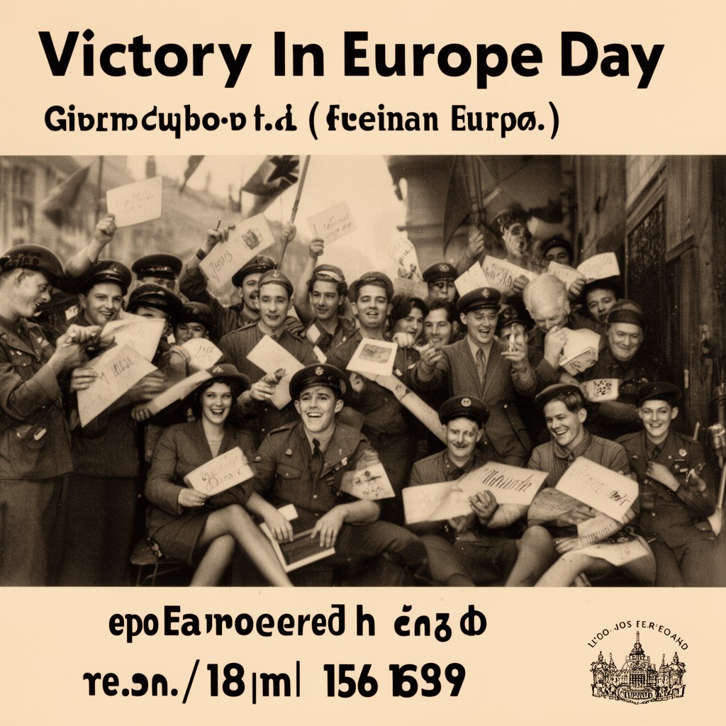 AI-generated illustration of Victory in Europe Day