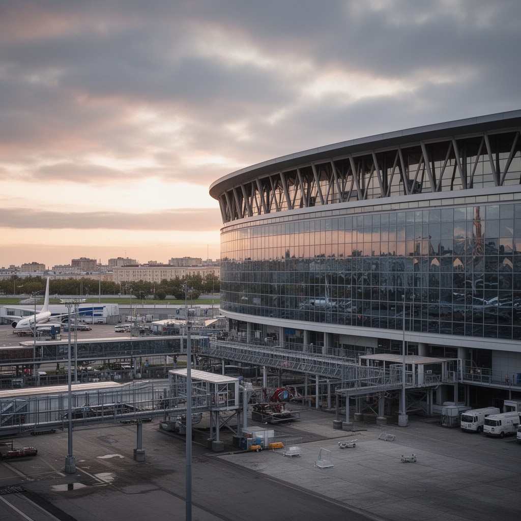 AI-generated illustration of Moscow aviation hub